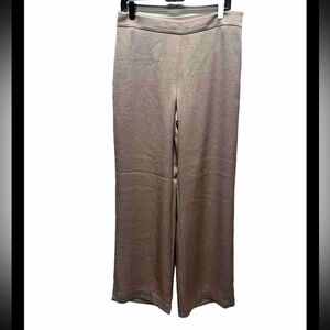 Ann Taylor Beige Satin Side Zip Pants